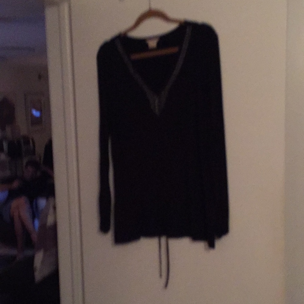 Navy Studded Tunic Top